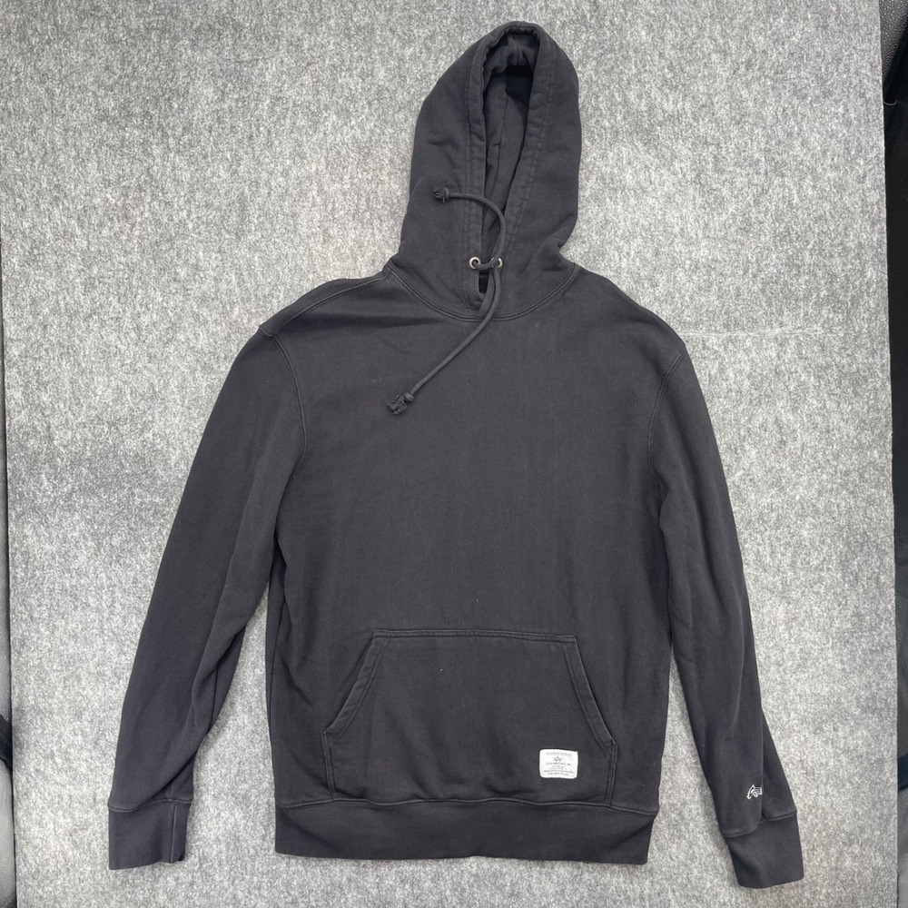 Alpha Industries Hoodie Mens Small Black Pullover Sweatshirt Small Logo Patch
